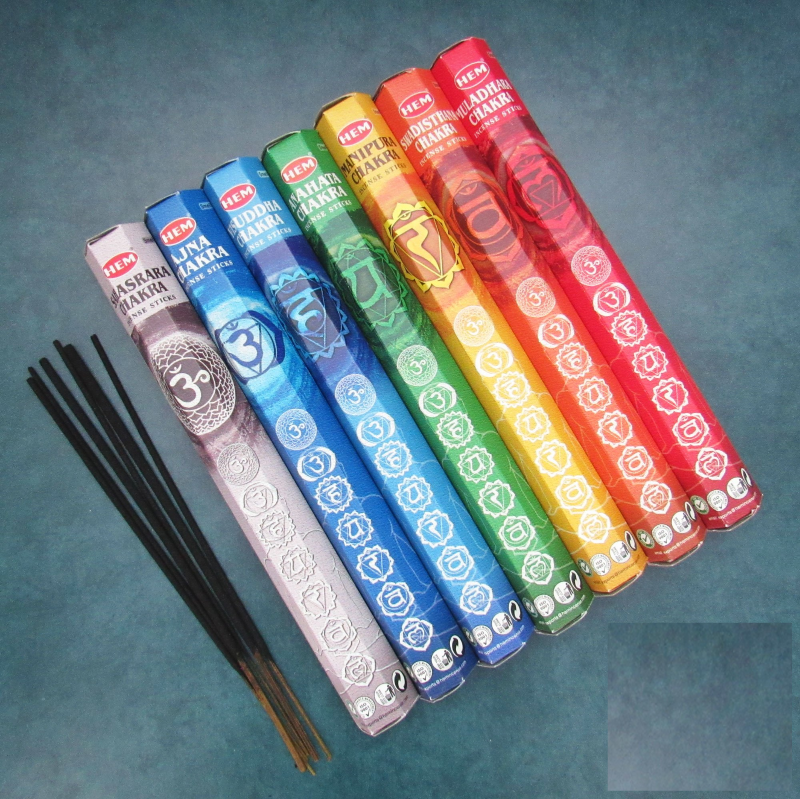 HEM 7 Chakras Gift Set Incense Mixed Variety 7 packs - 140 Sticks