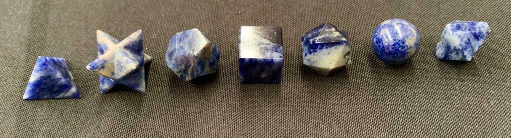 Sodalite Sacred Geometry Set Platonic Solid 7 Pieces