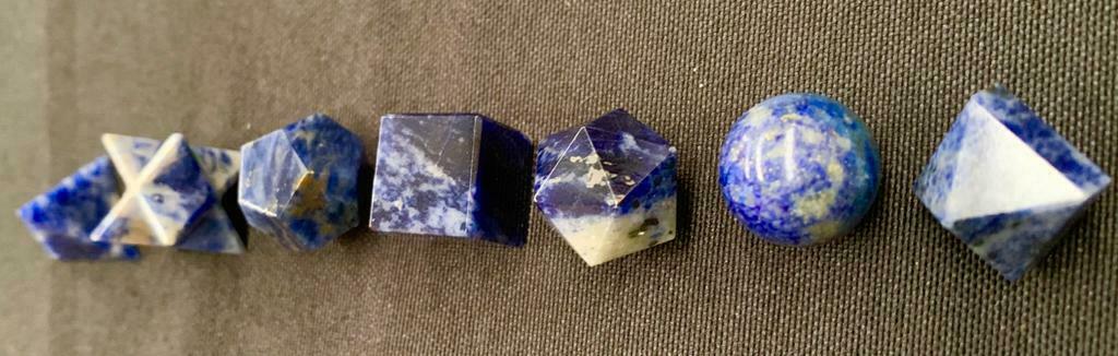Sodalite Sacred Geometry Set Platonic Solid 7 Pieces