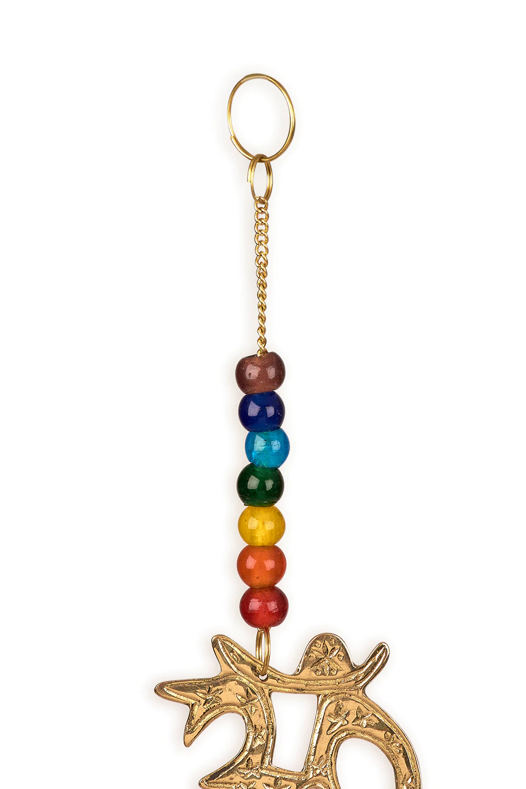 Om Brass Chakra Hanging Bell Wind Chime Wicca Symbol Metaphysical 7 Chakras