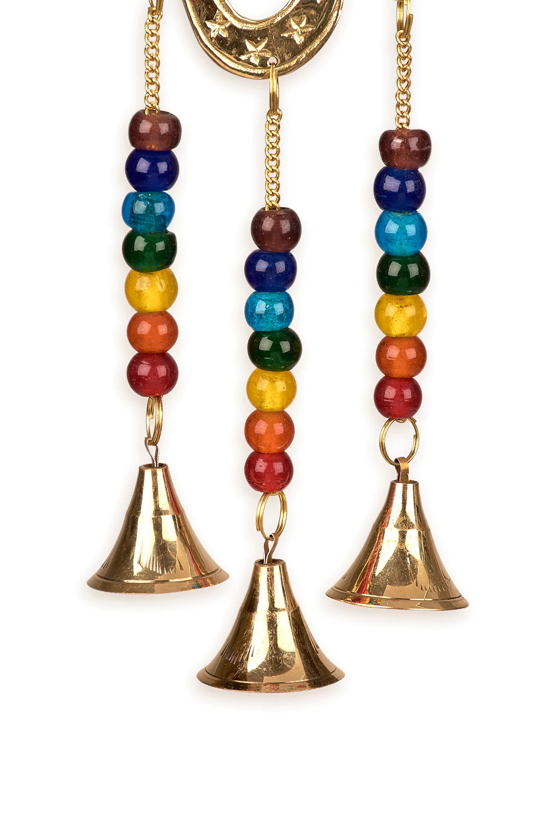 Om Brass Chakra Hanging Bell Wind Chime Wicca Symbol Metaphysical 7 Chakras