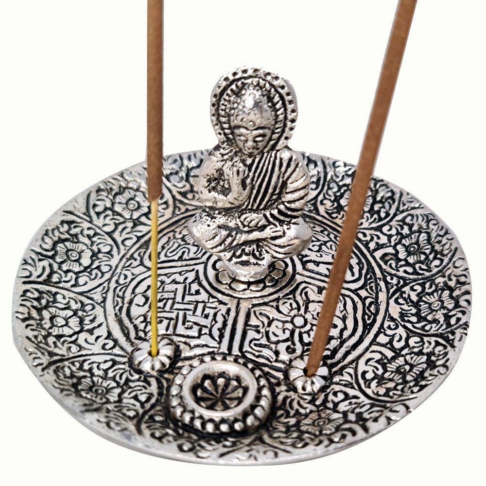 Aluminium Stick / Cone Incense Burner - Buddha 11cm