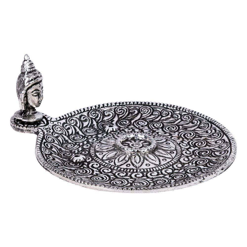 Aluminium Stick / Cone Incense Burner - Buddha Head Round