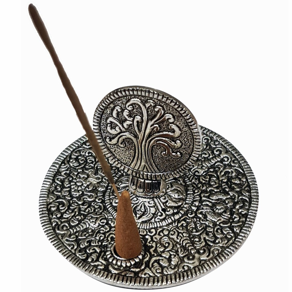 Aluminium Stick / Cone Incense Burner - Tree of Life