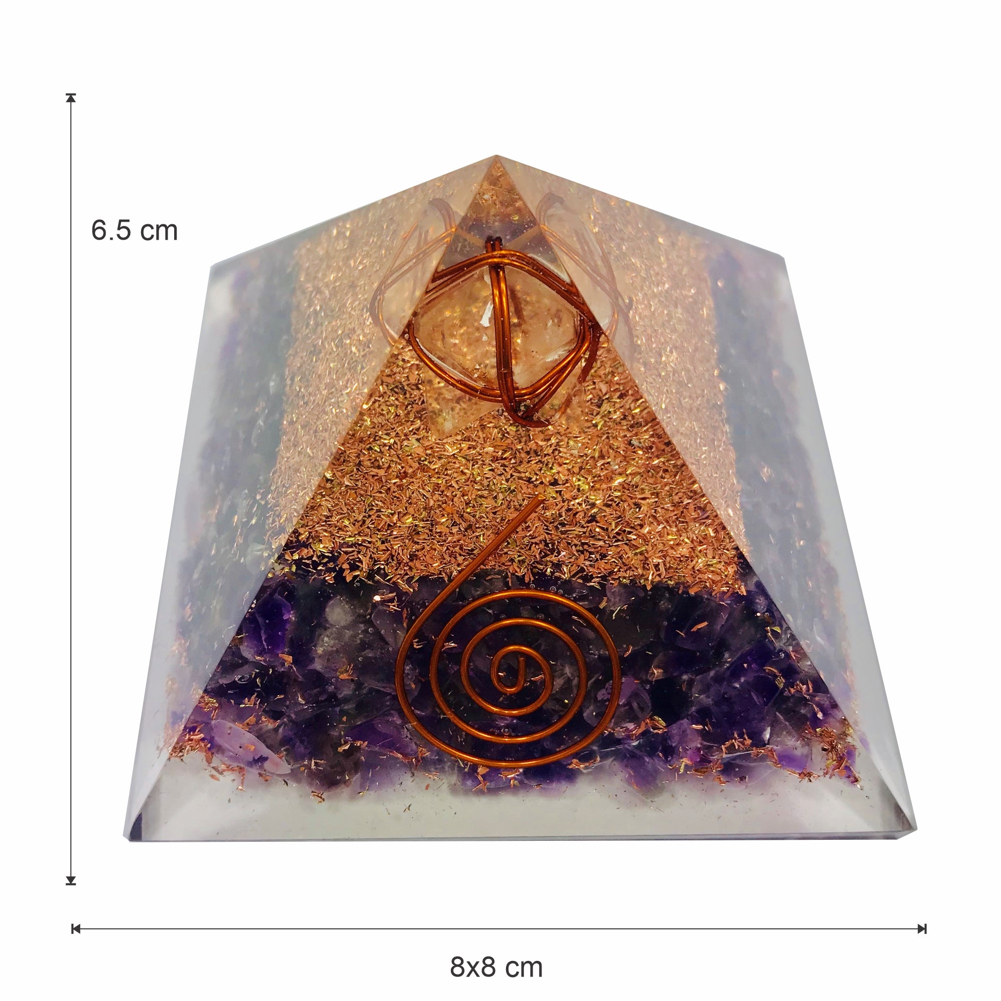 Amethyst Clear Quartz Orgonite Merkabah Pyramid