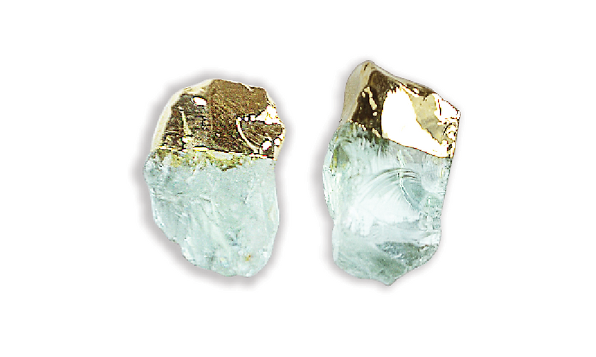 Aquamarine Point Earring Studs Gold