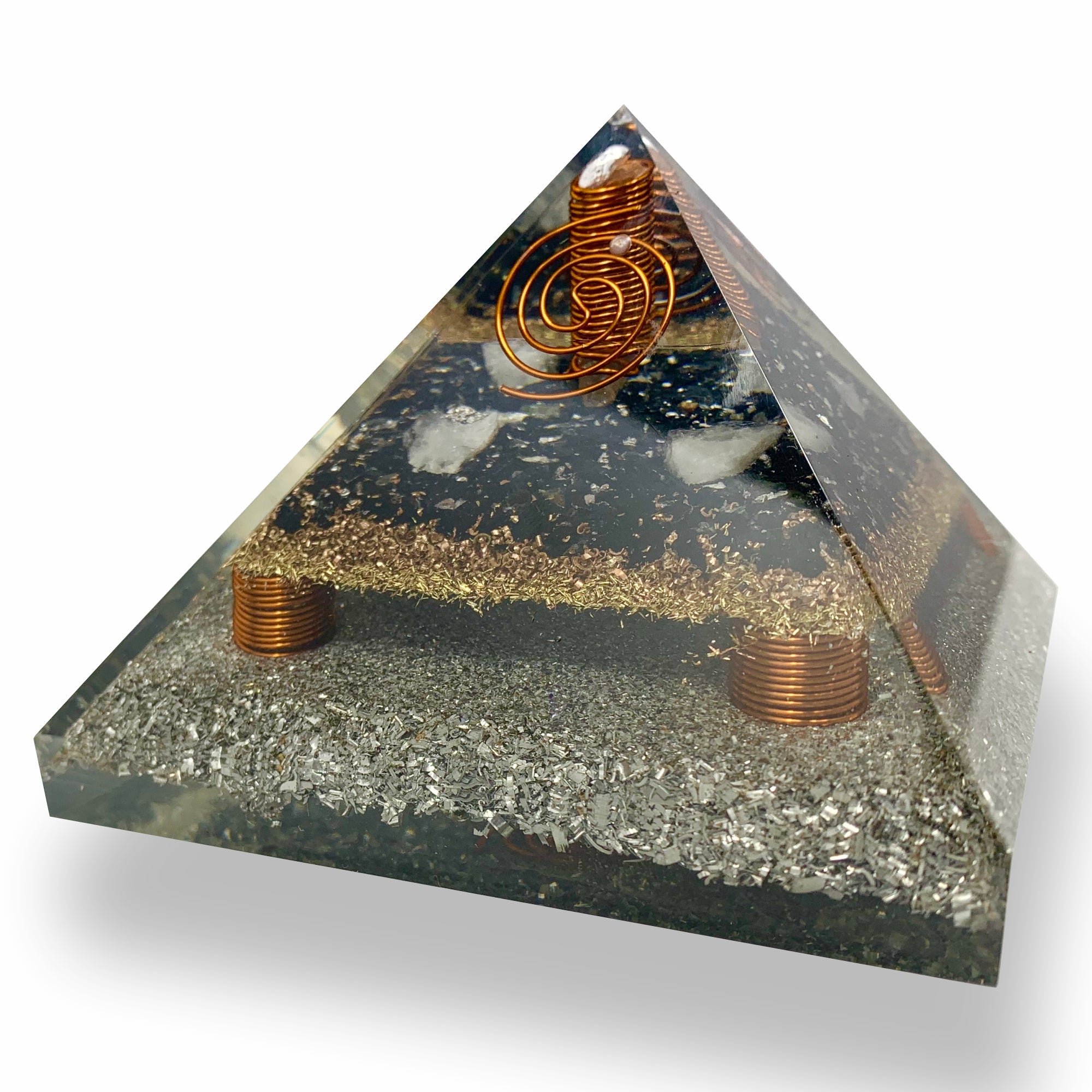 Black Tourmaline Orgonite Clear Quartz Point Generator Pyramid