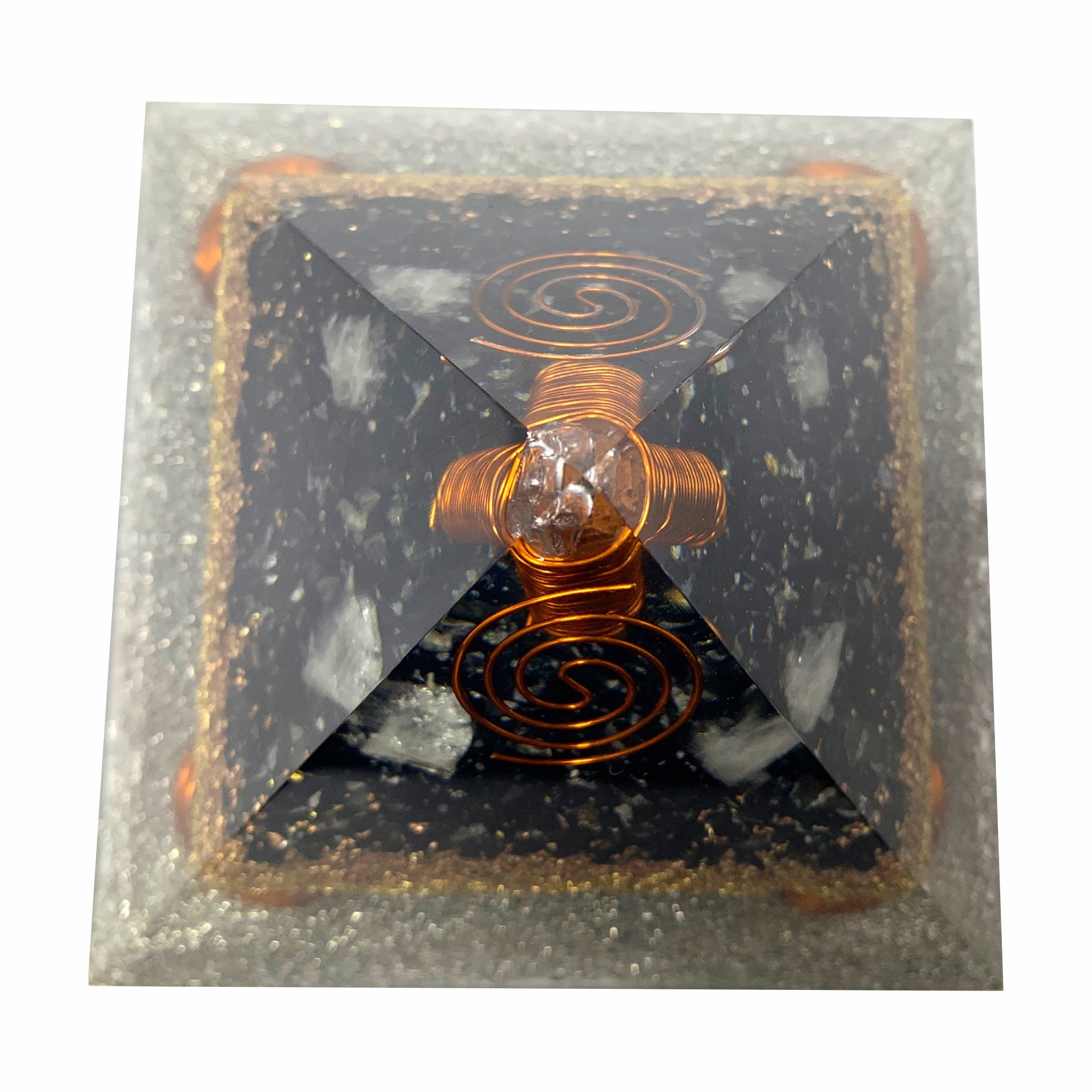 Black Tourmaline Orgonite Clear Quartz Point Generator Pyramid