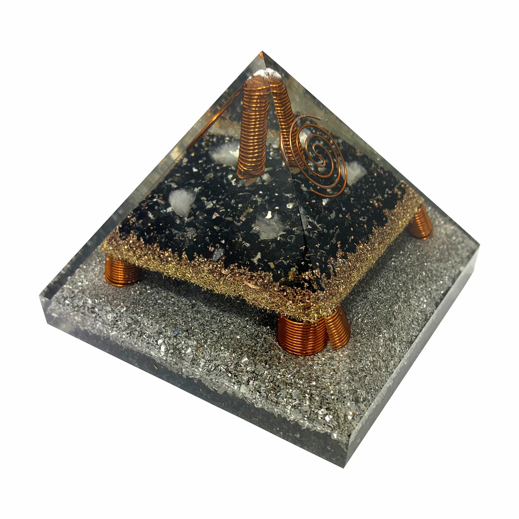 Black Tourmaline Orgonite Clear Quartz Point Generator Pyramid