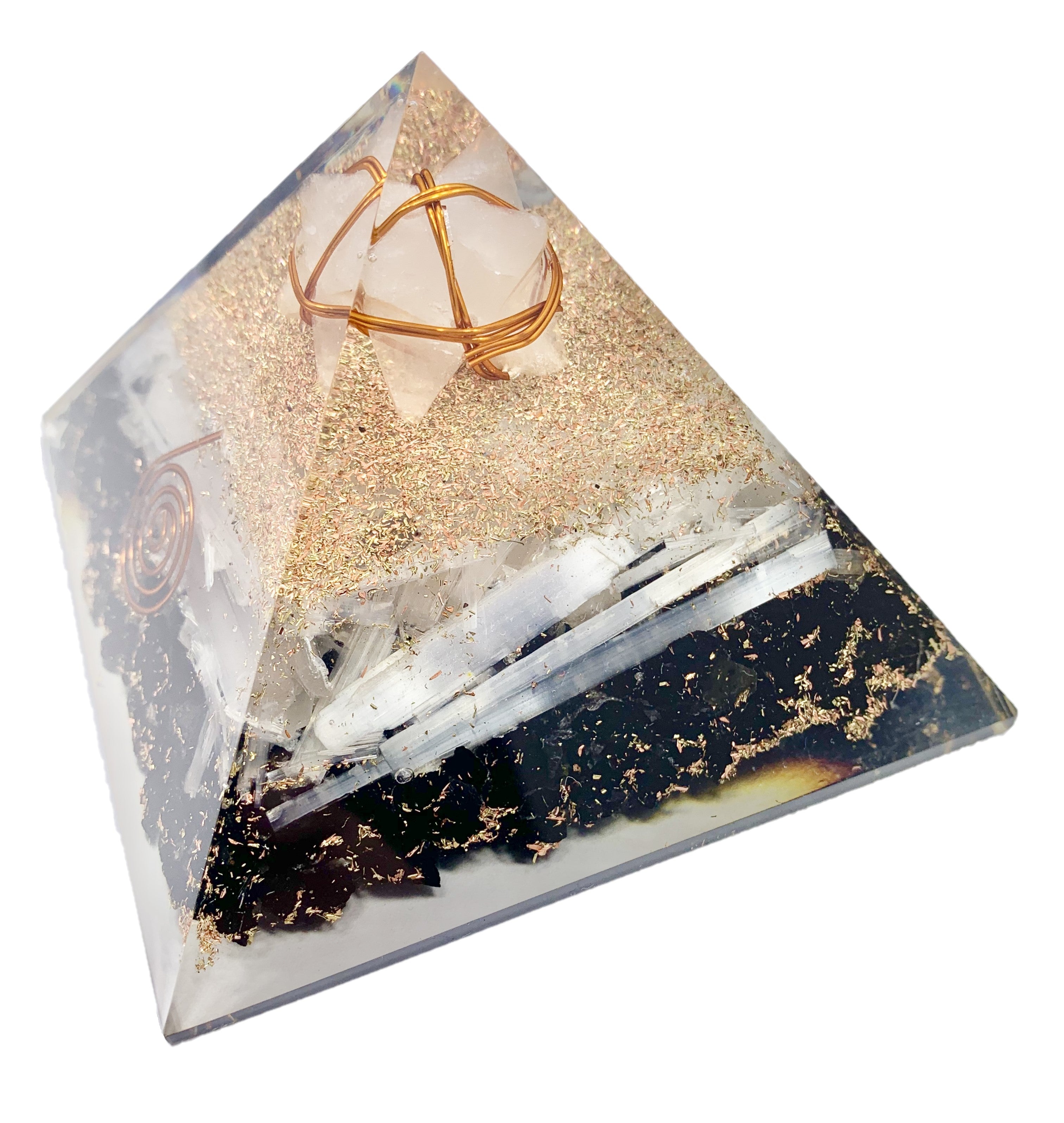 Black Tourmaline Orgonite Merkabah Selenite Pyramid