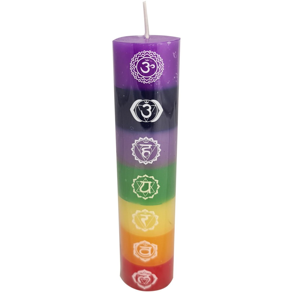 Pillar Candle 7 Colour Chakra 3.8cm x 17.8cm