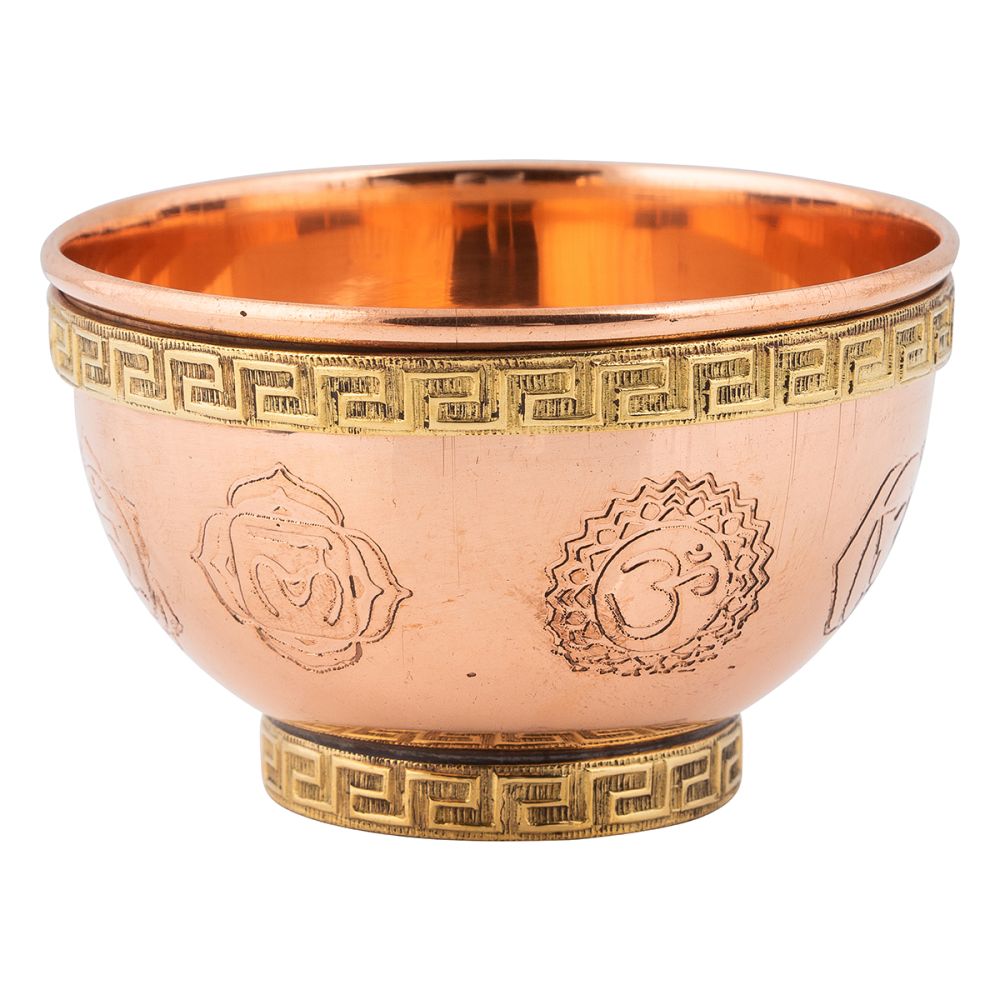 Copper Offering Bowl - 7 Chakra 4.5cm x 7.5cm