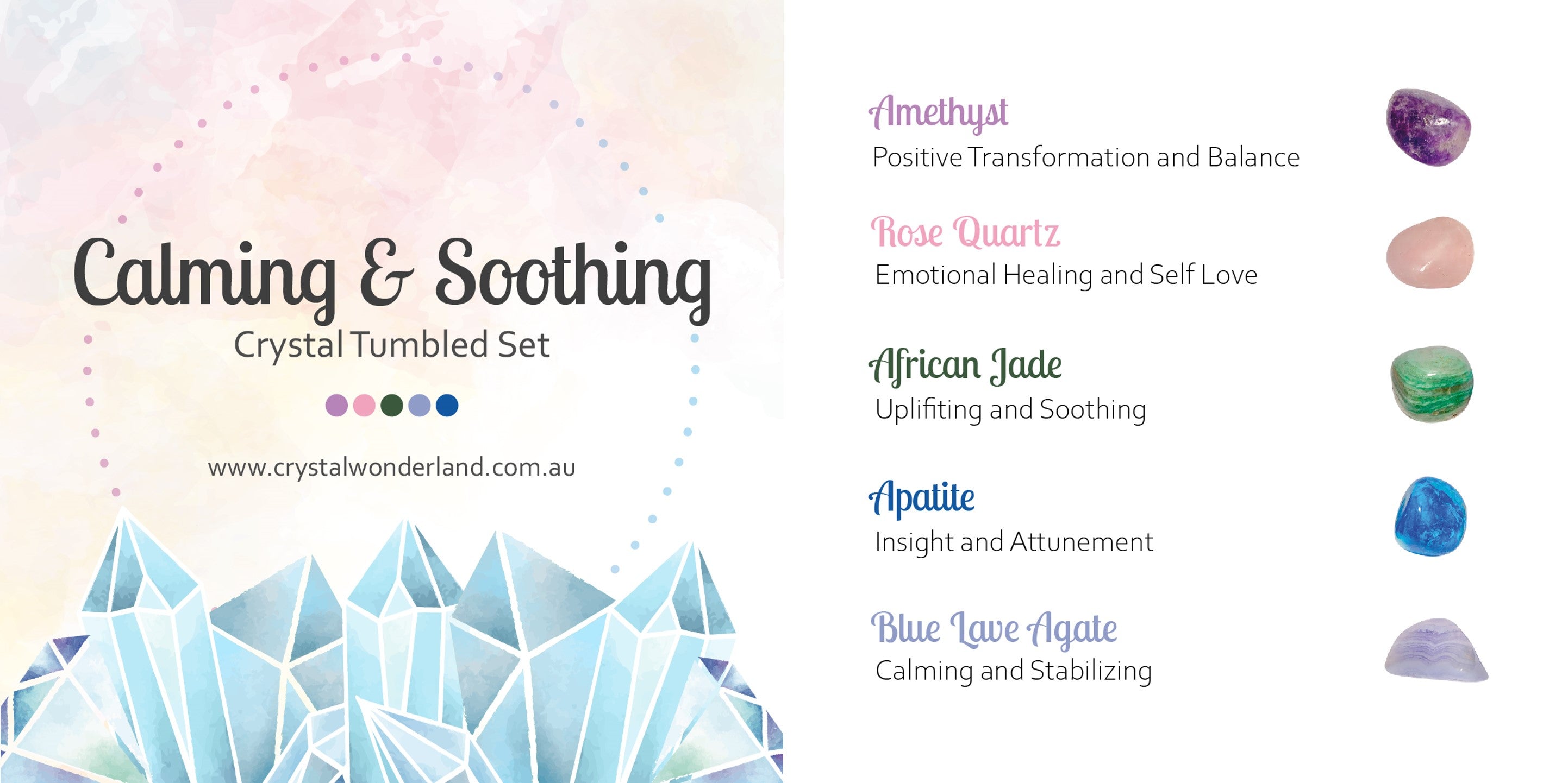 Calming & Soothing Crystal Tumbled Gift Set