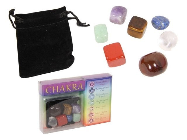 7 Chakra Polished Dice Stones in Gift Box