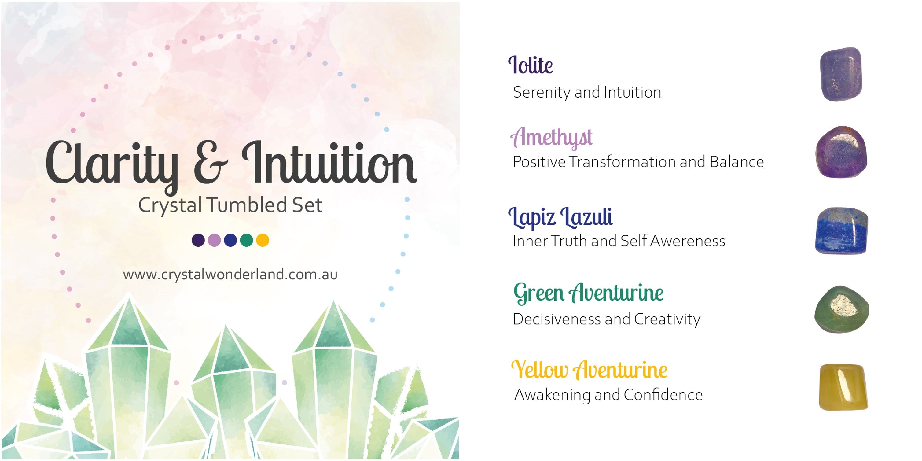 Clarity & Intuition Crystal Tumbled Gift Set
