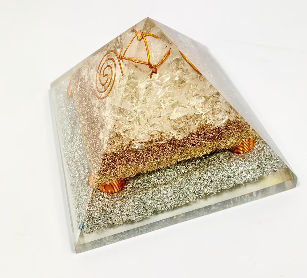 Clear Quartz Merkaba Orgonite Pyramid
