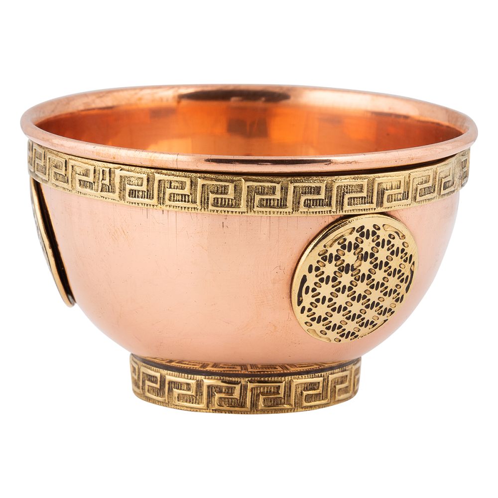 Copper Offering Bowl - Flower of Life 4.5cm x 7.5cm