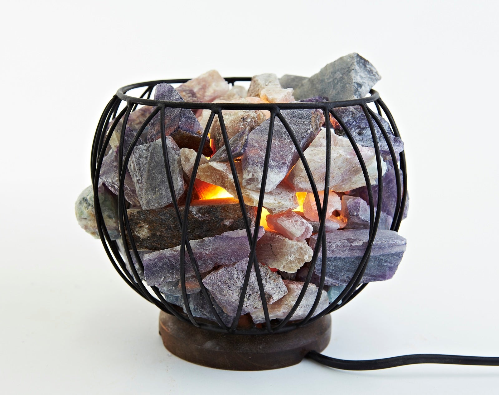Crystal Cage Fluorite Lamp LED Globe