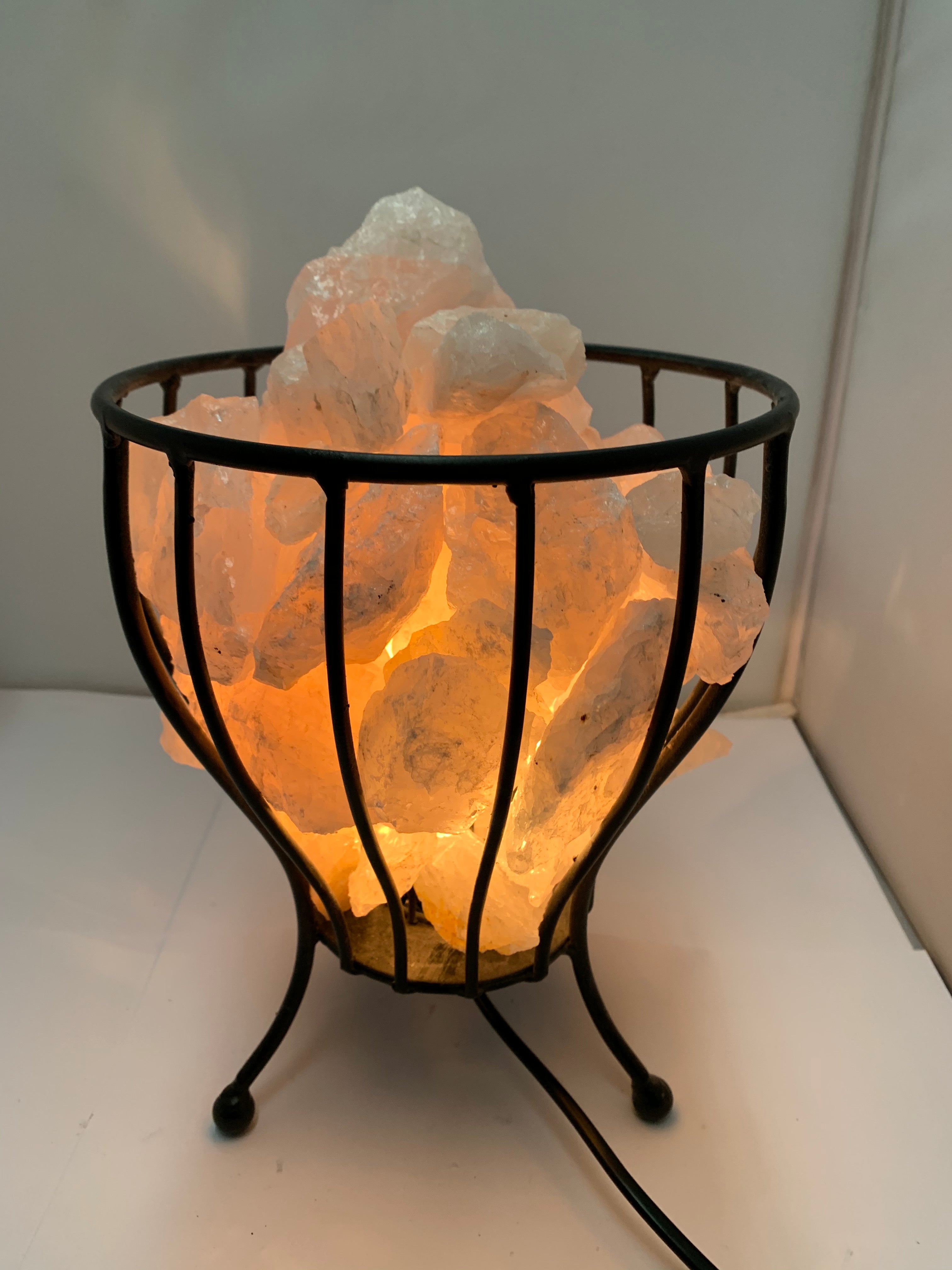 Smoky Quatz Crystal Cage Natural Lamp