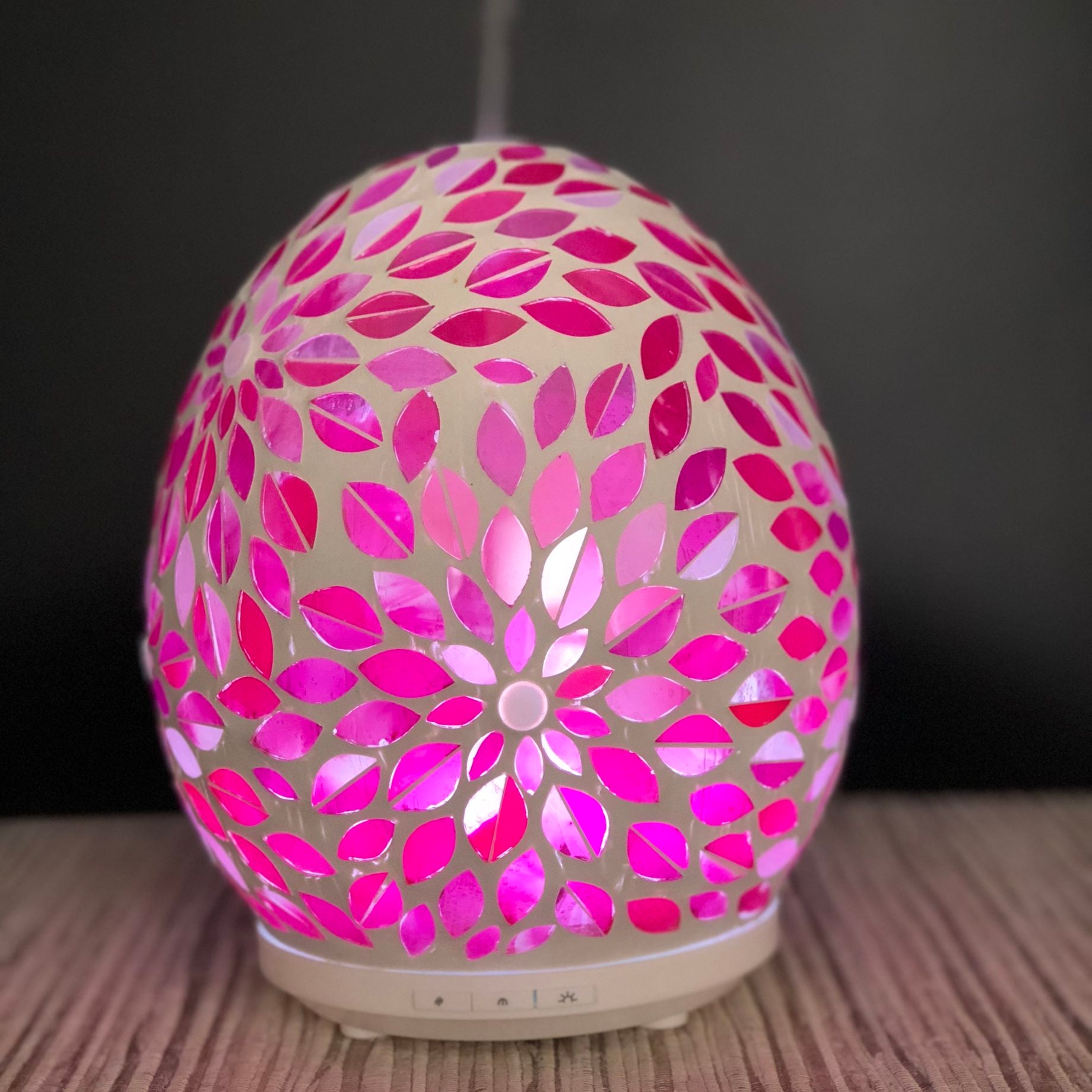 Pink Flower Glass Mosaic Diffuser Large