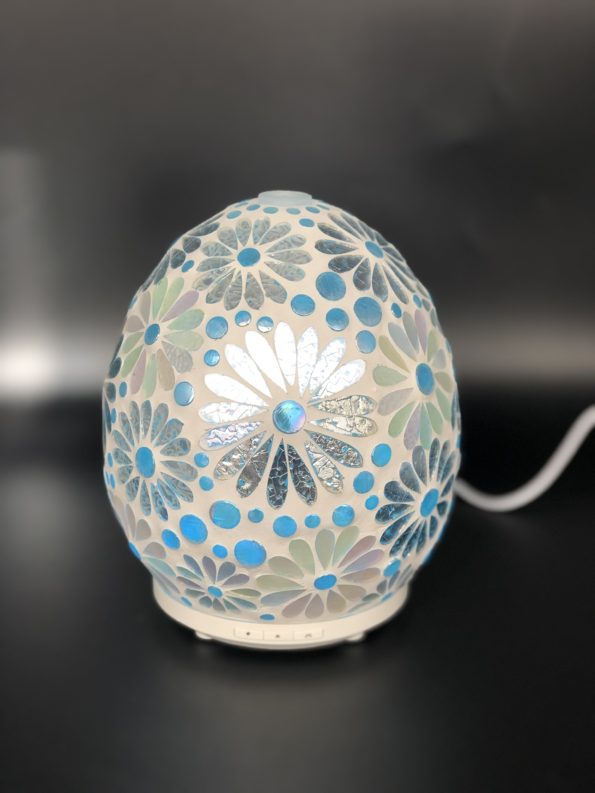 White Flower Glass Mosaic Diffuser Large