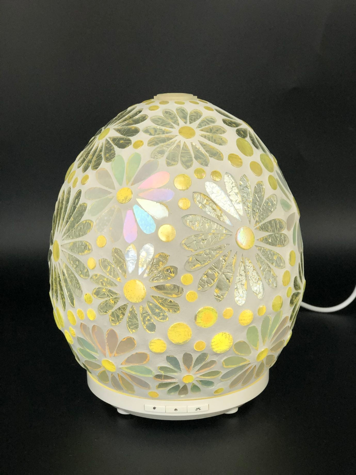 White Flower Glass Mosaic Diffuser Large
