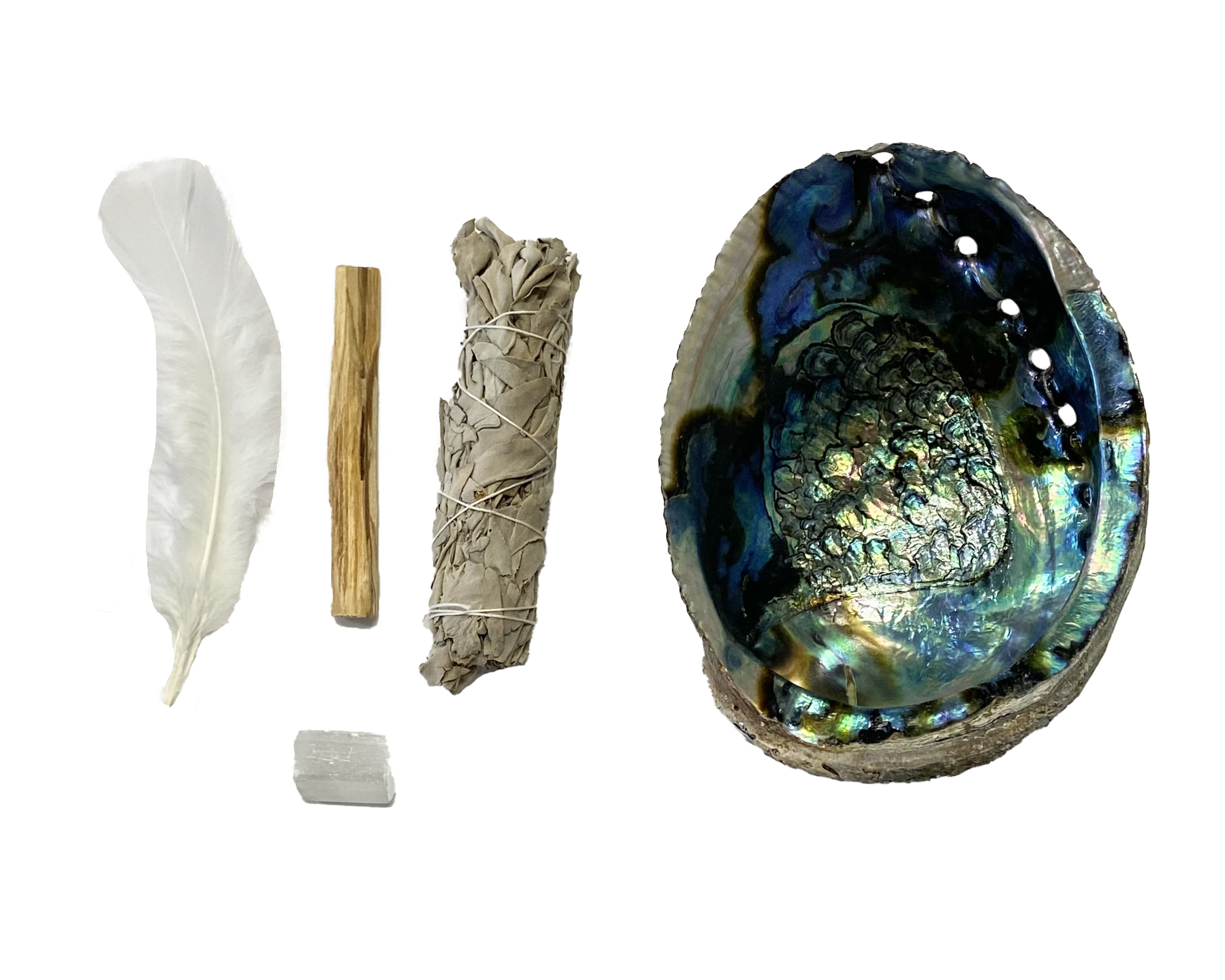 Abalone Shell Smudge Kit - Cleansing White Sage and Palo Santo Gift