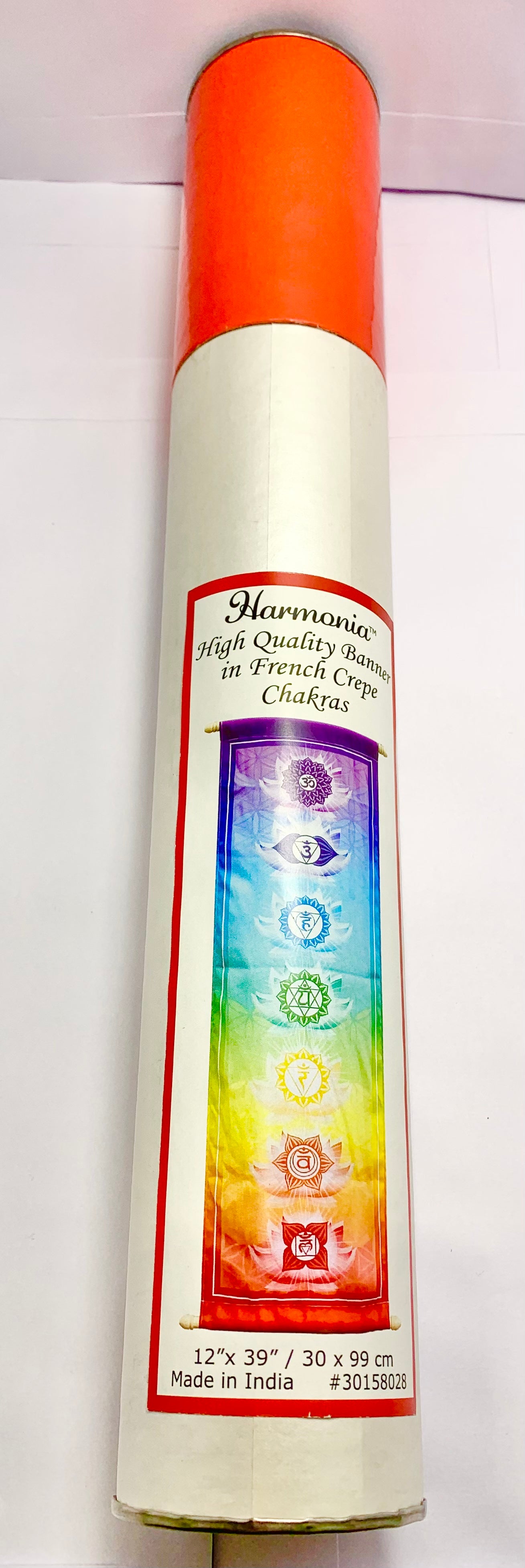 Energy Flow 7 Chakra Wall Hanging Art Banner Print on French Crepe