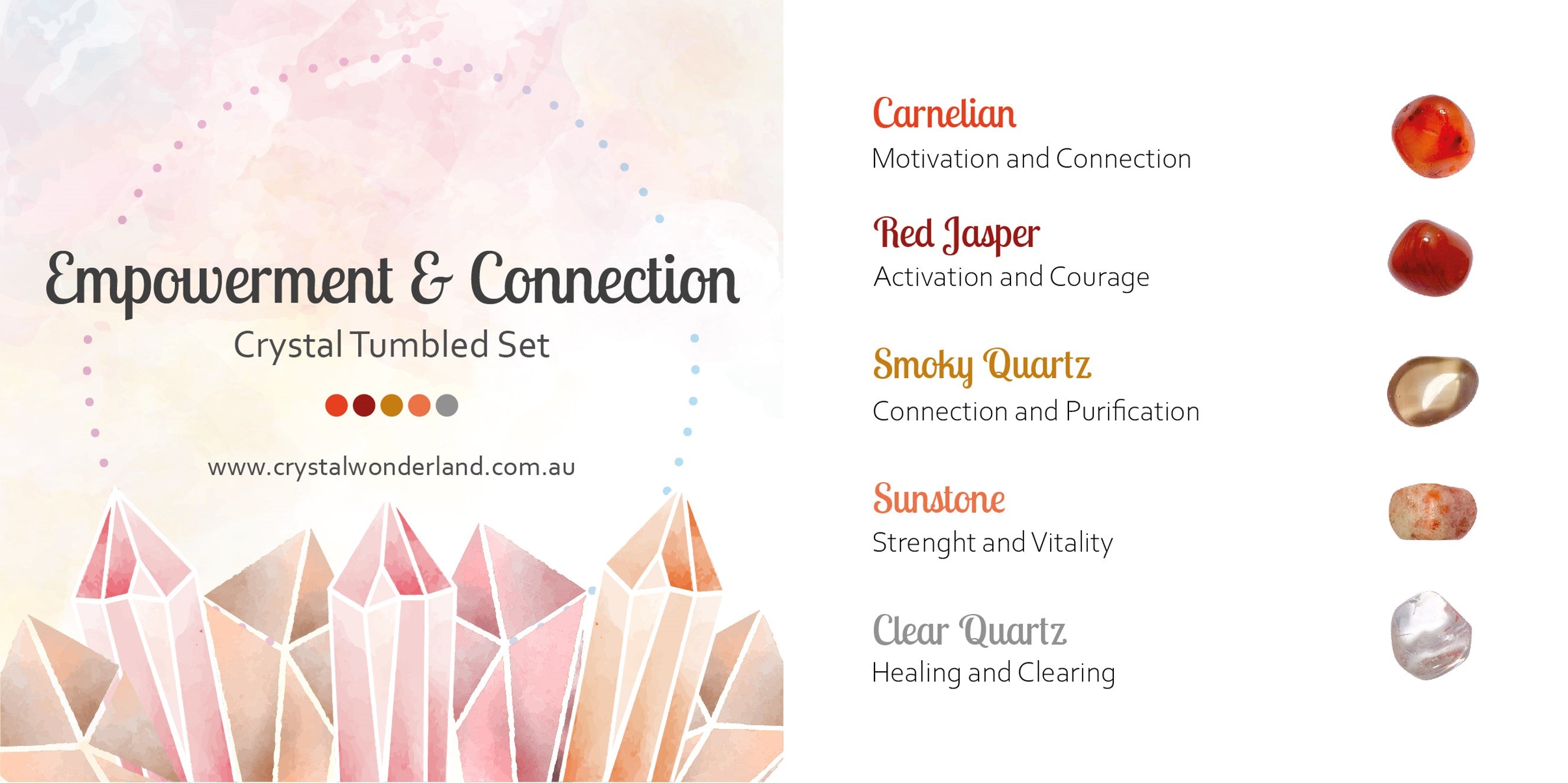 Empowerment & Connection Crystal Tumbled Gift Set