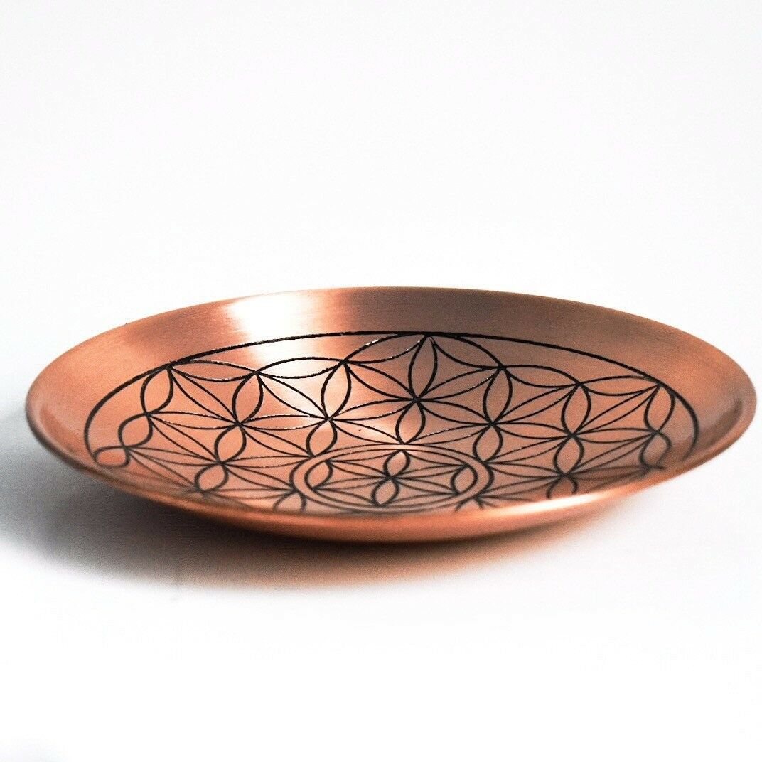Copper Round Plate Flower Of Life