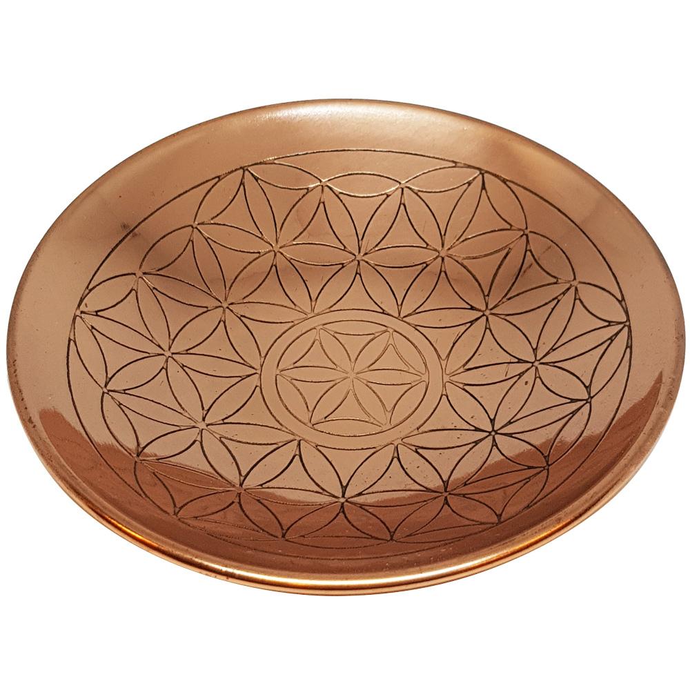 Copper Round Plate Flower Of Life
