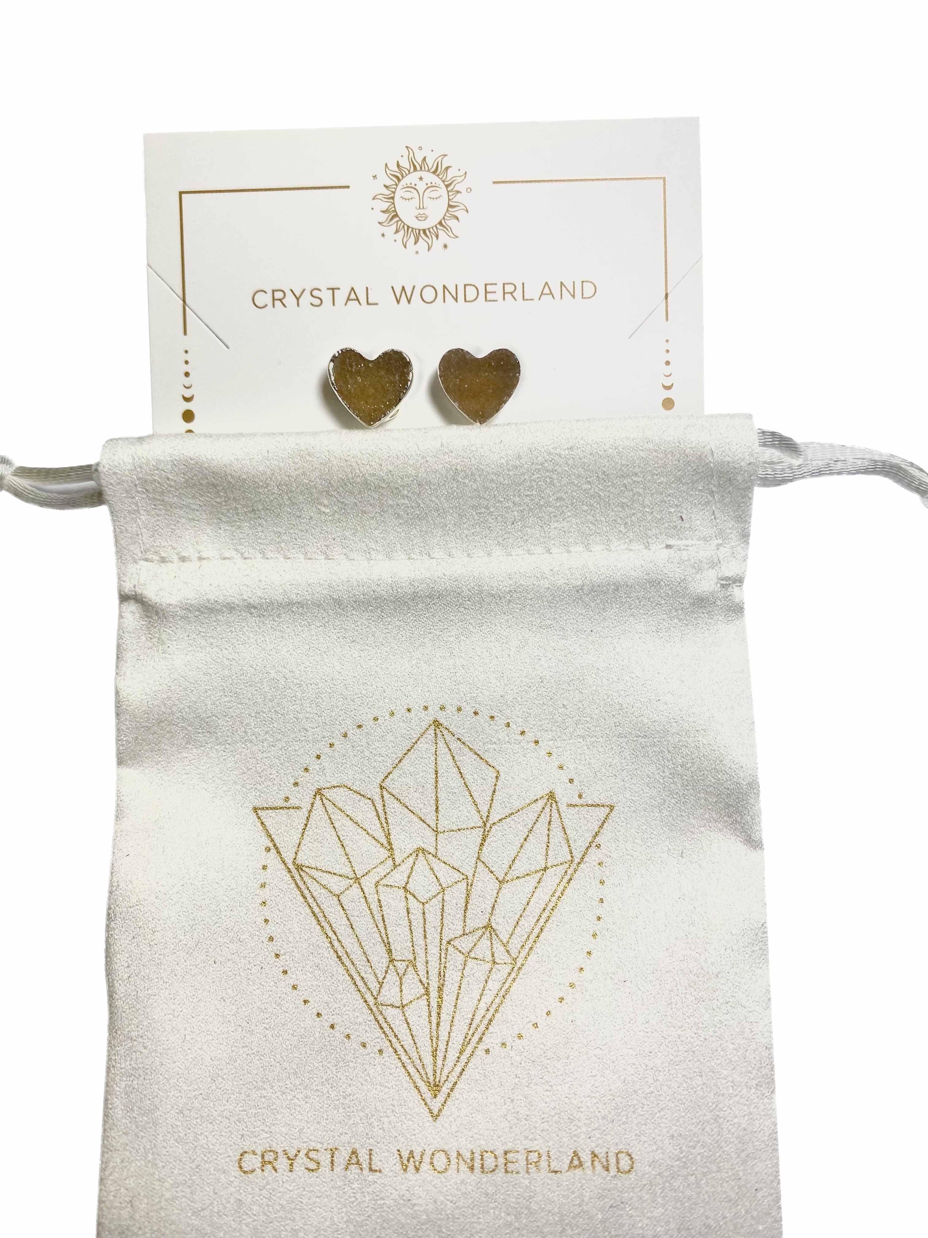 Citrine Earring Studs Heart Shape Silver