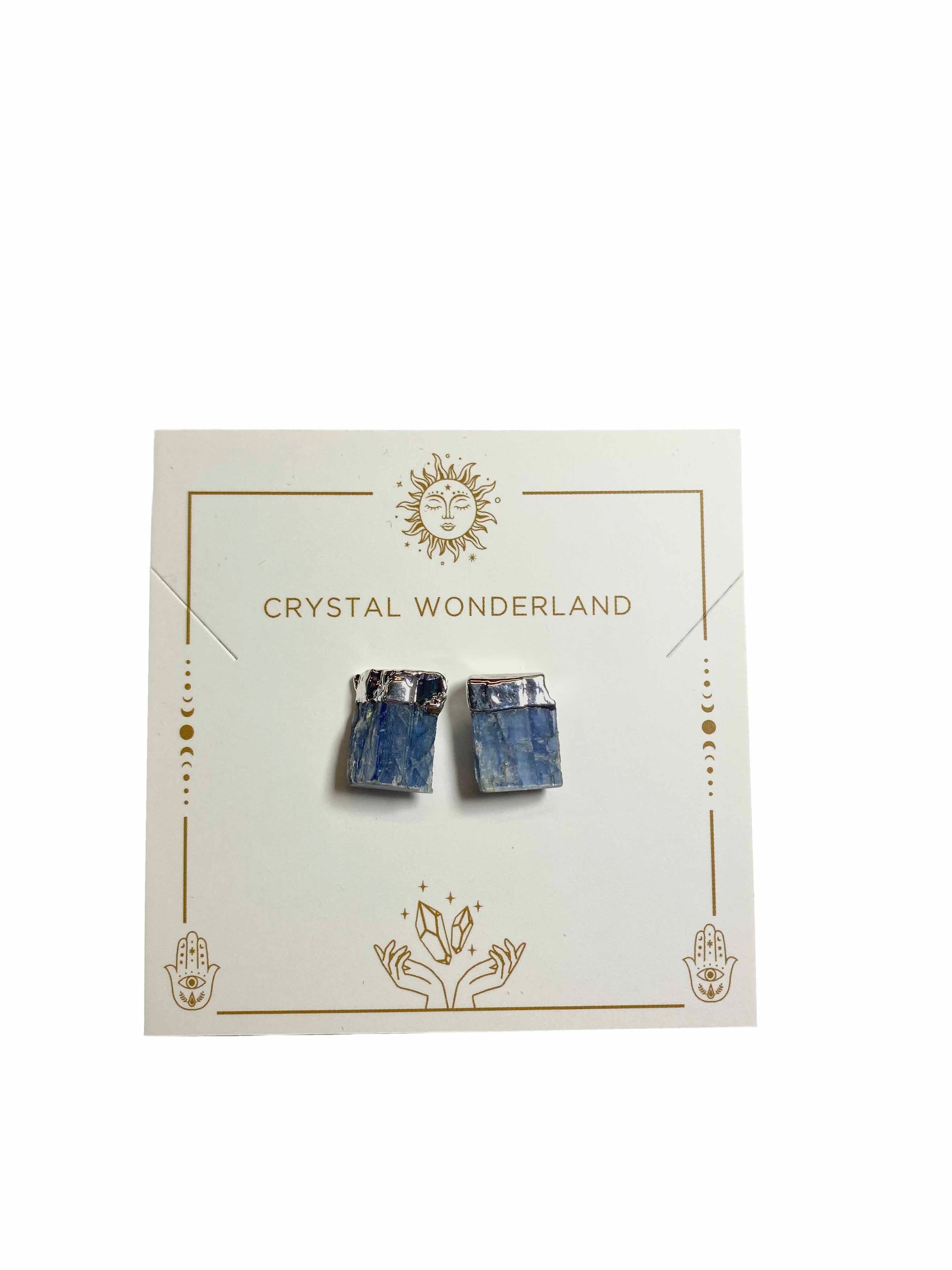 Kayanite Point Earring Studs Silver