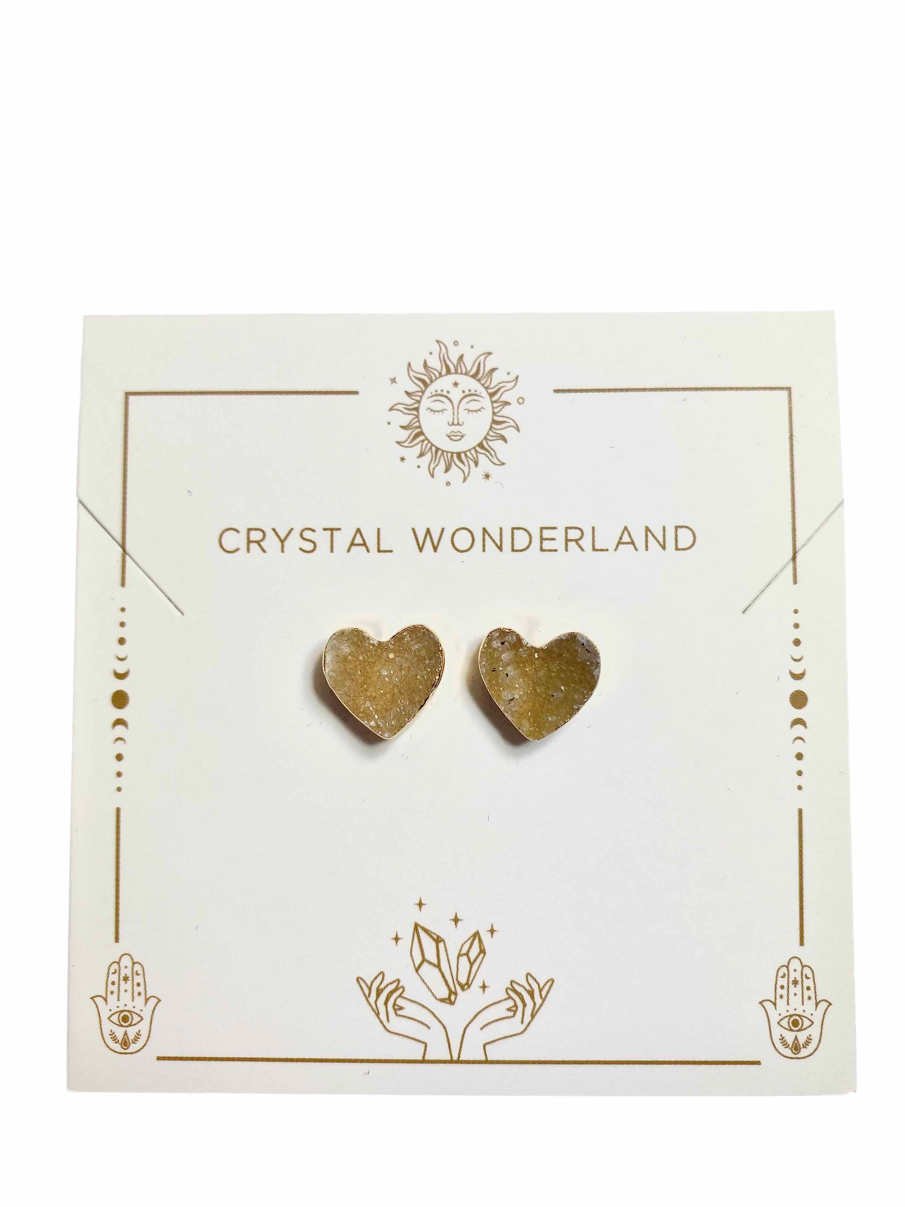 Citrine Earring Studs Heart Shape Silver