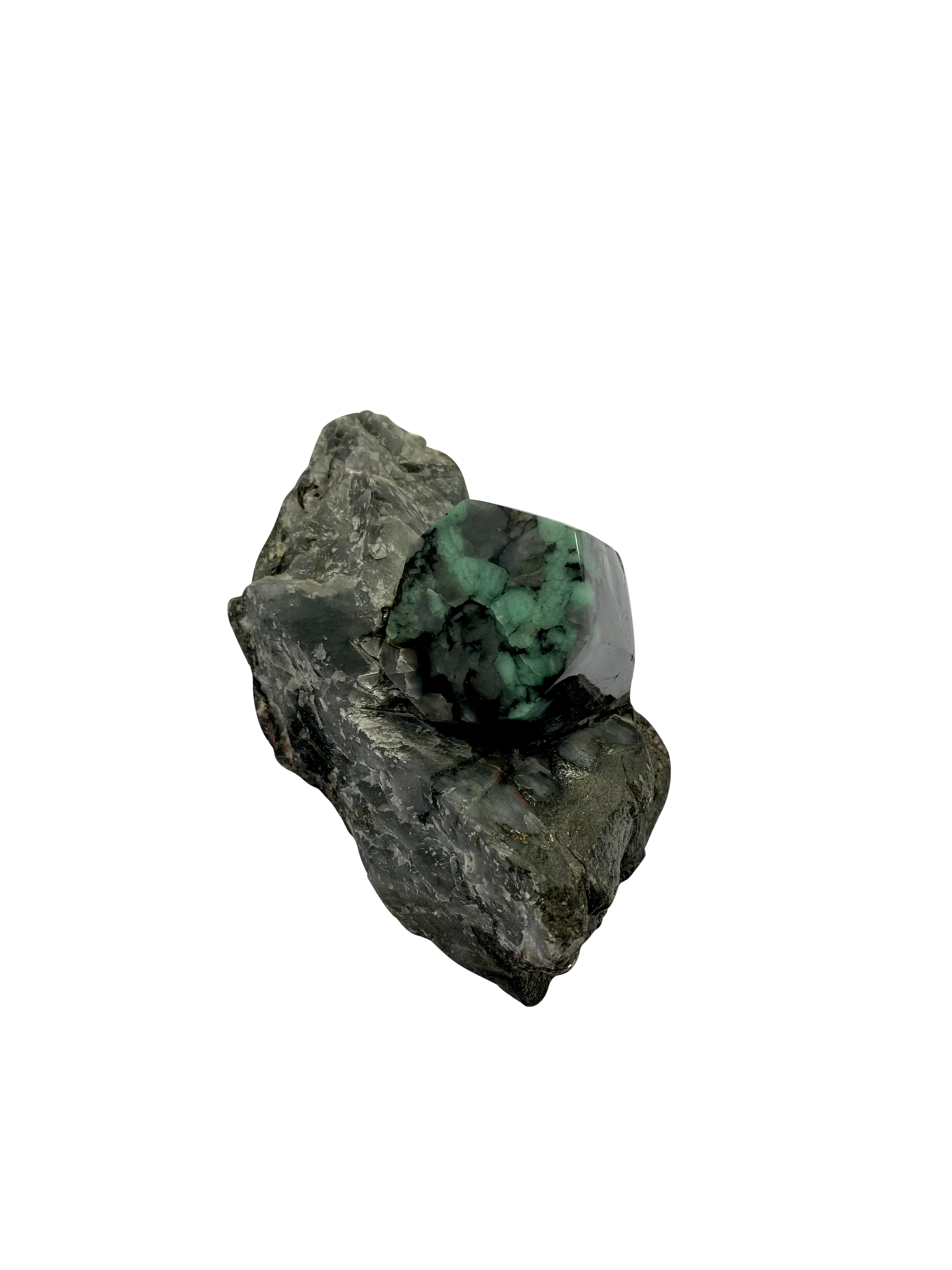 Natural Emerald on Matrix - Polished Large Emerald Stone B