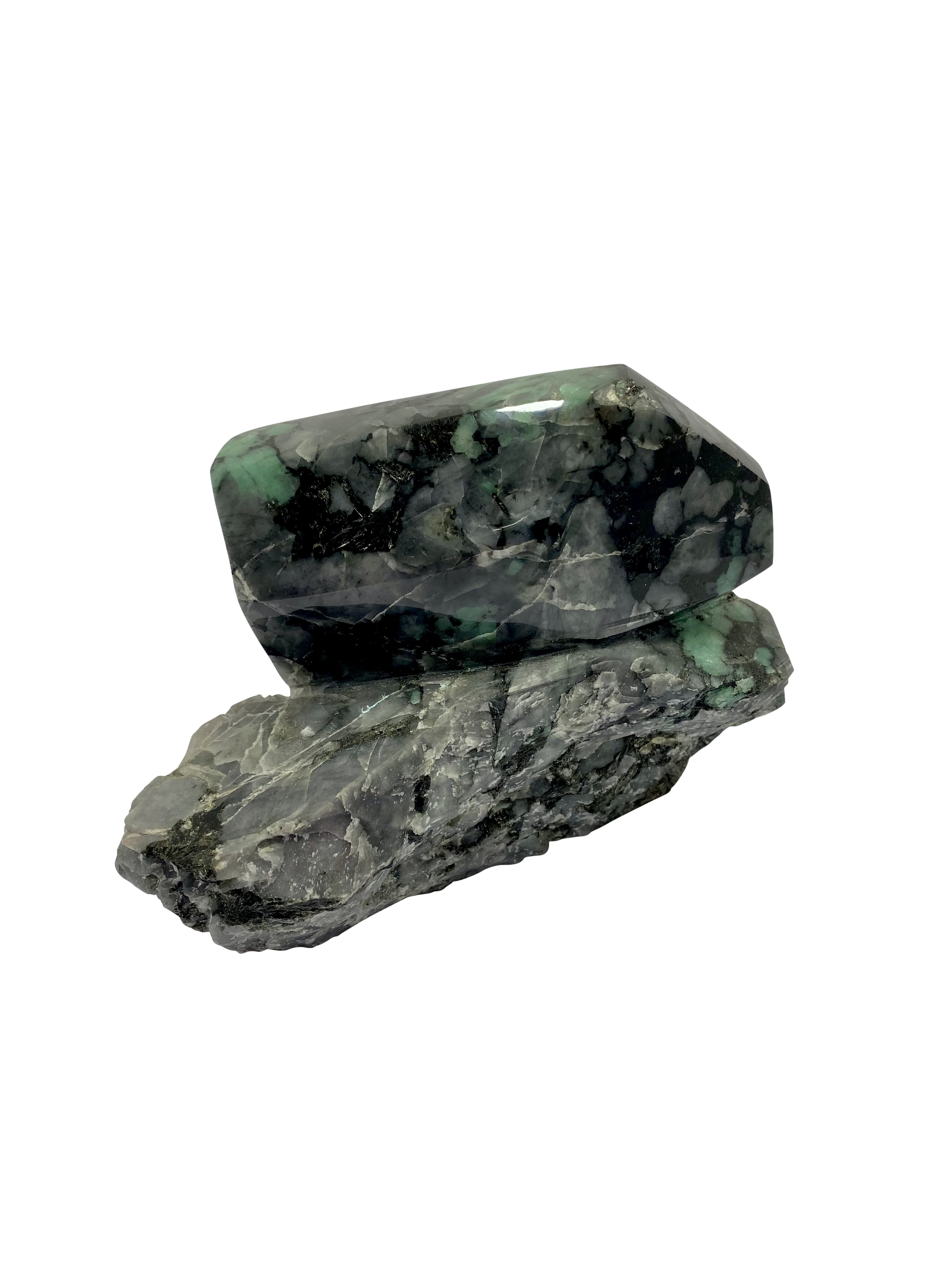 Natural Emerald on Matrix - Polished Large Emerald Stone A