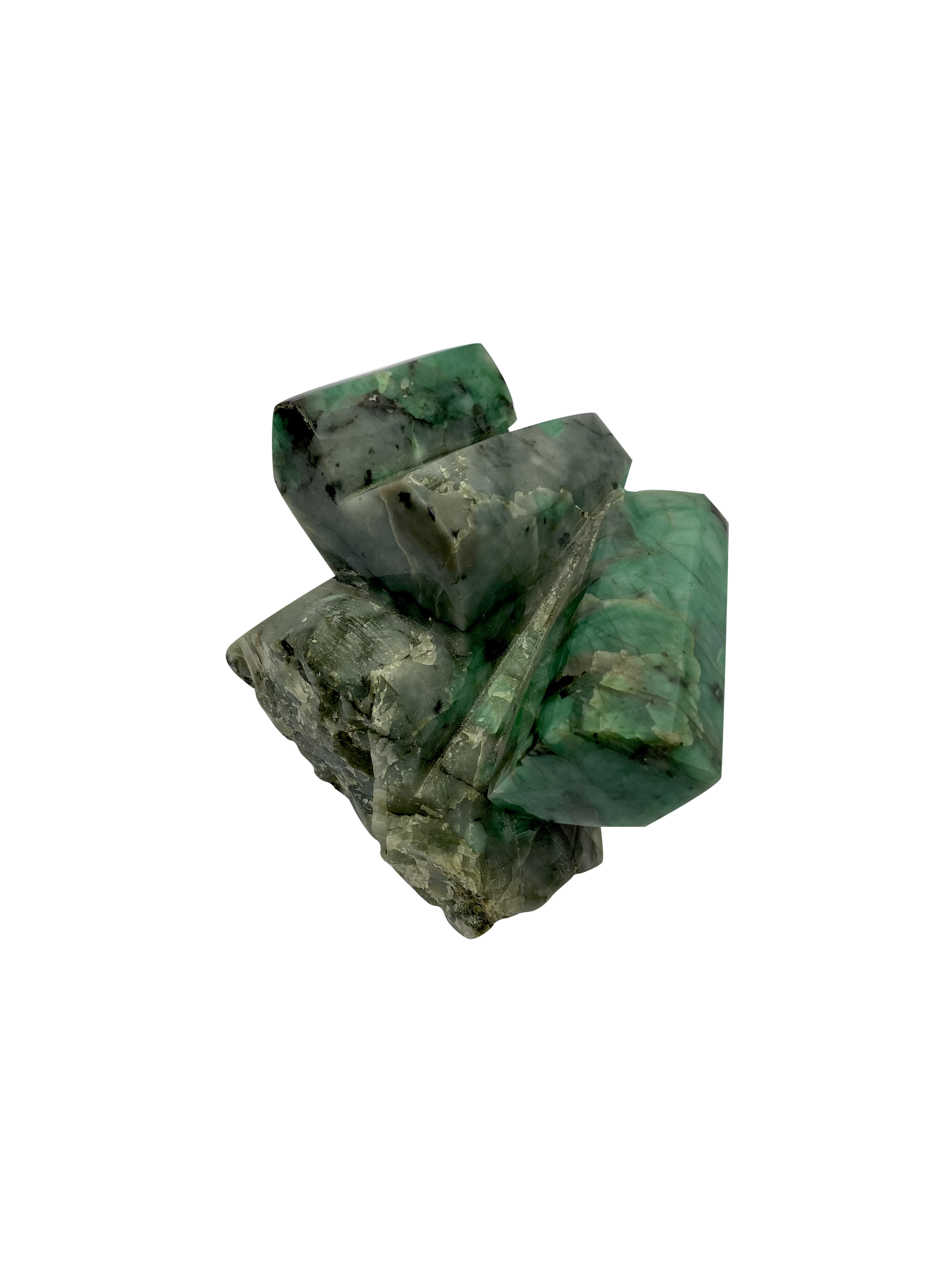Natural Emerald on Matrix - Polished Large Emerald Stone C