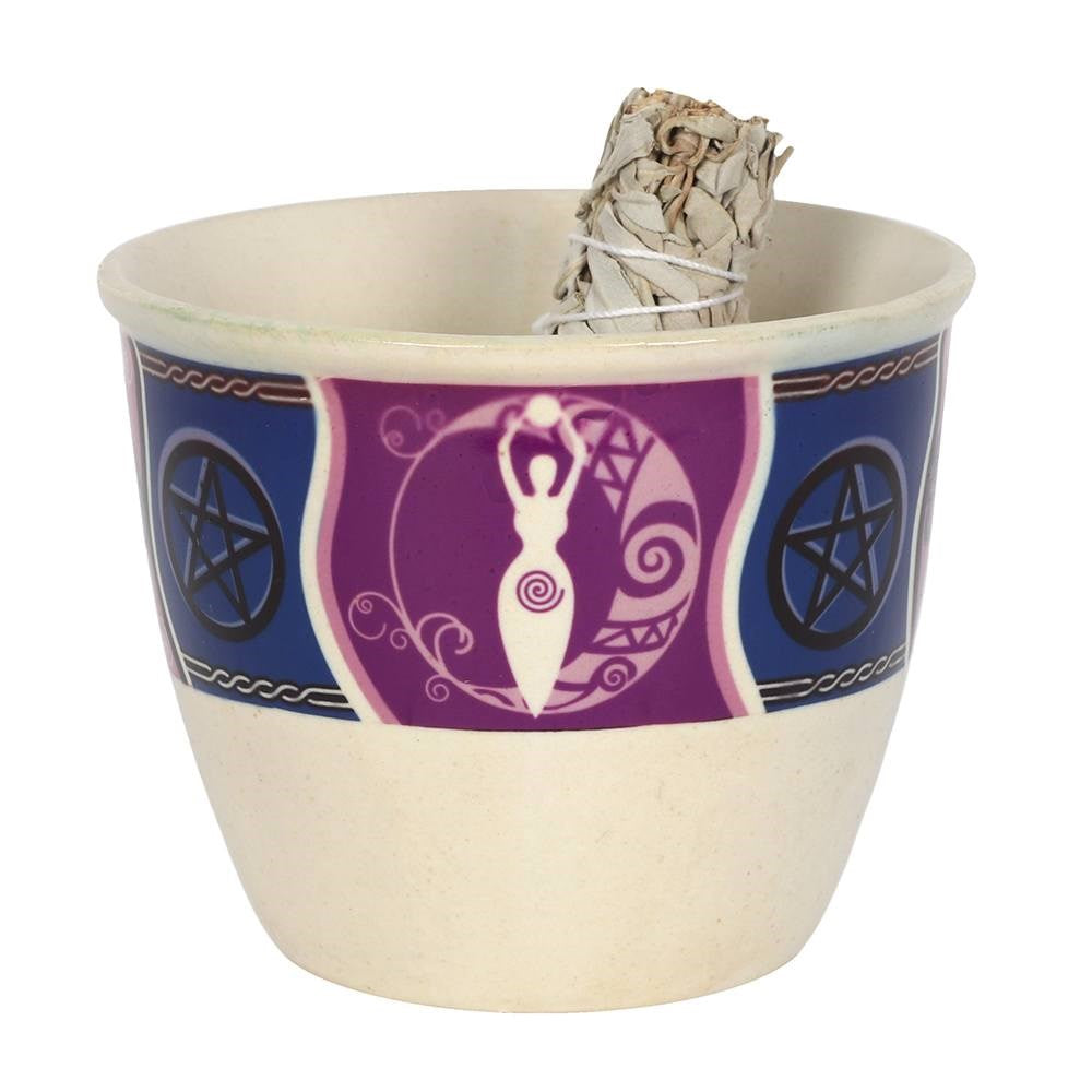 Goddess Smudge Holder Ceramic Bowl Incense Burner