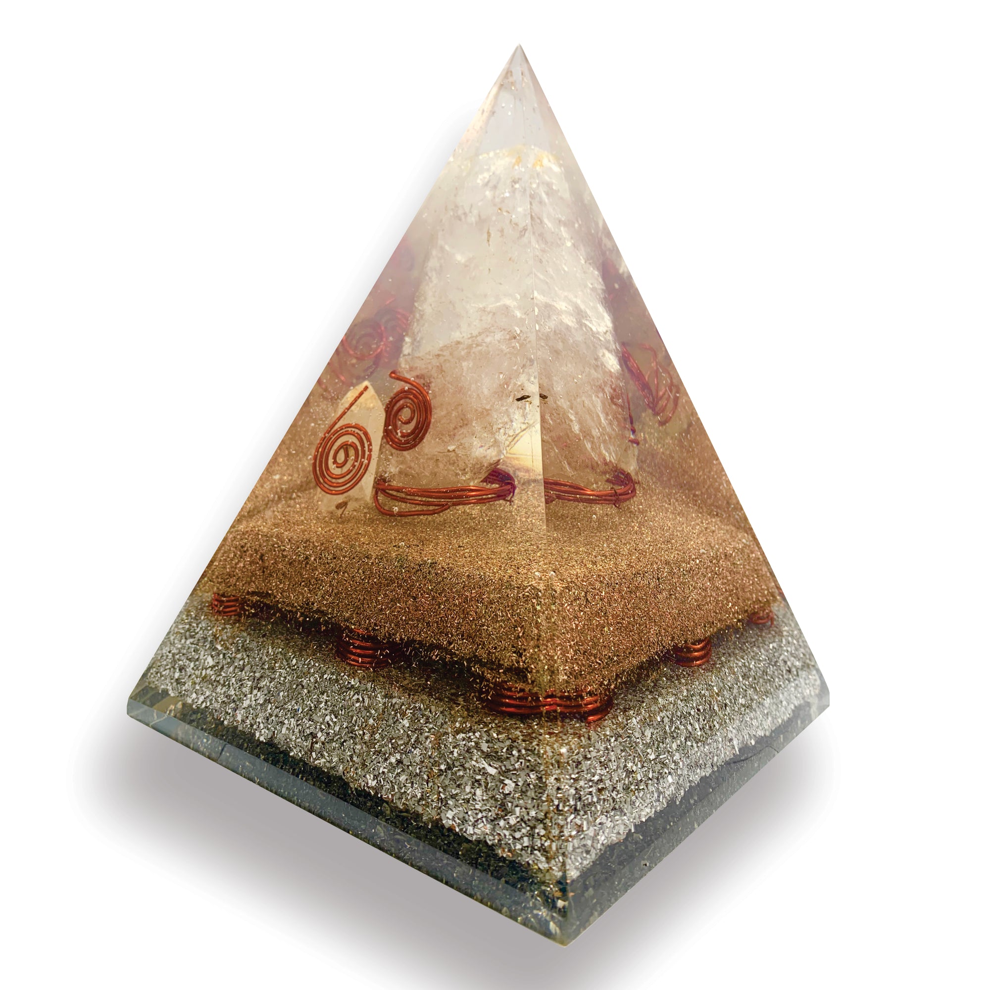 Mega Golden Lemurian Orgonite Pyramid