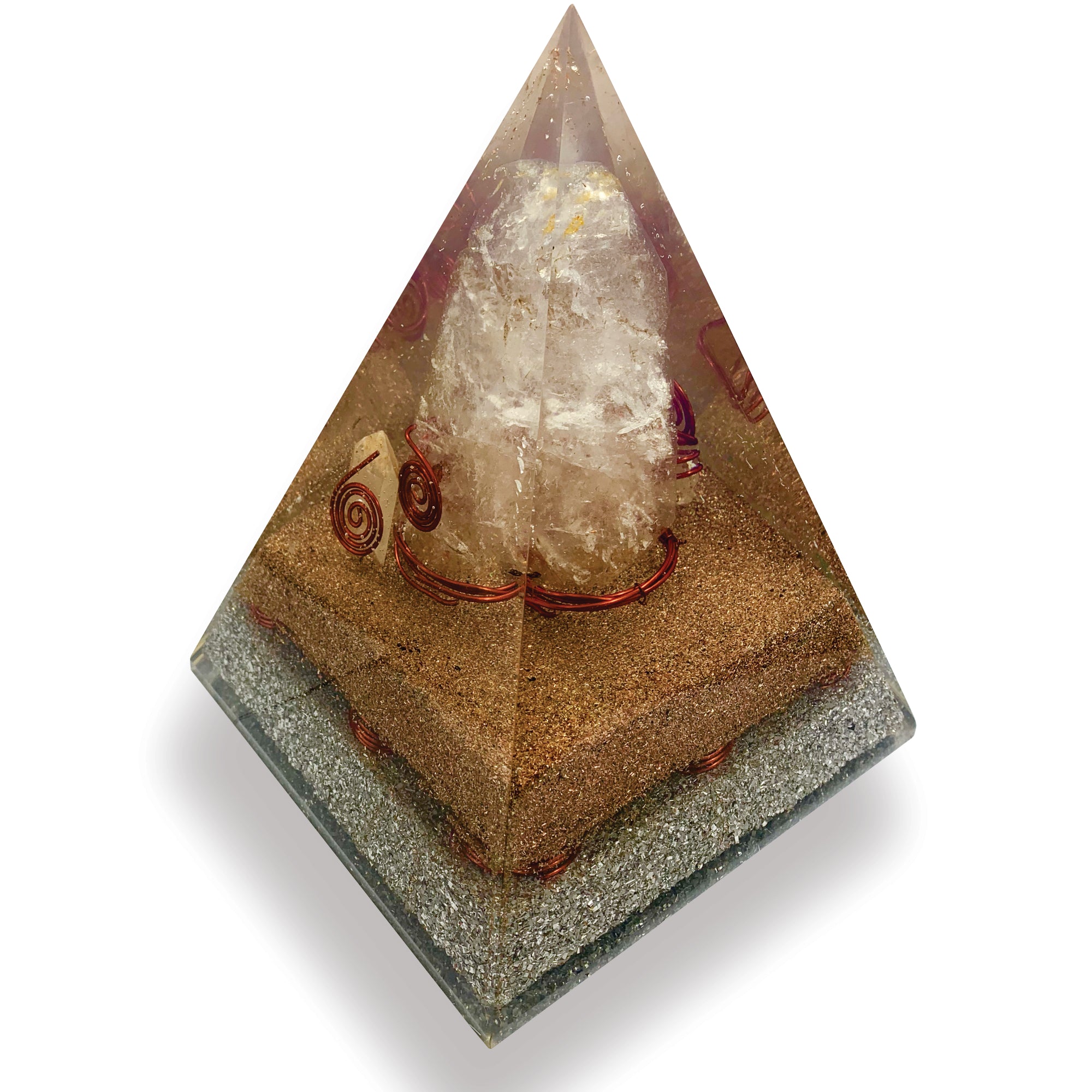 Mega Golden Lemurian Orgonite Pyramid