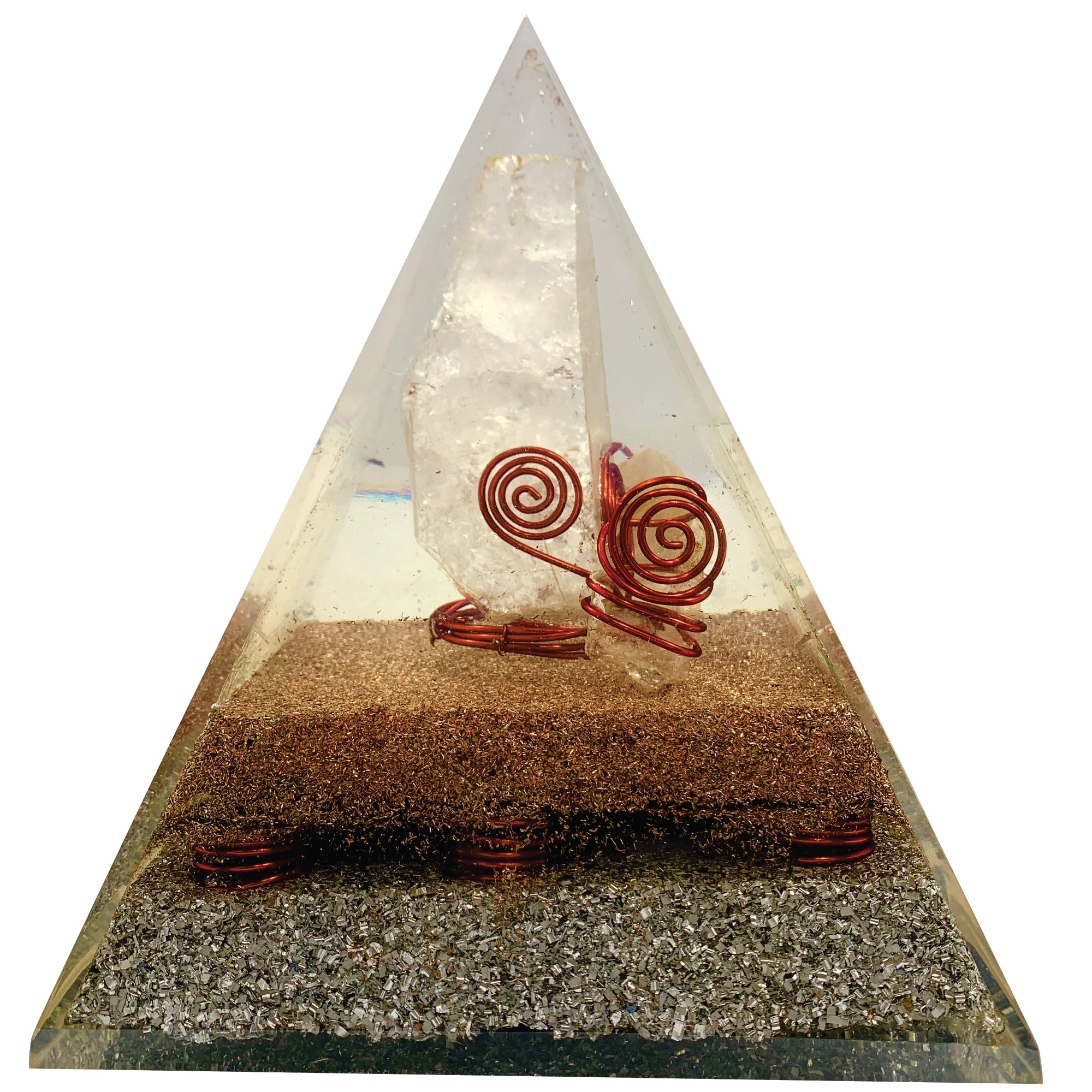 Mega Golden Lemurian Orgonite Pyramid