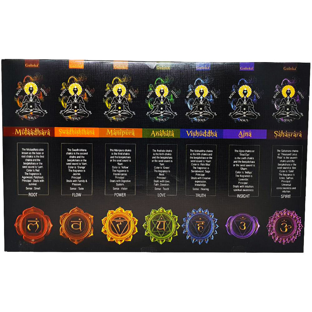 7 Chakras 7 in 1 Incense Sticks Goloka Gift Package