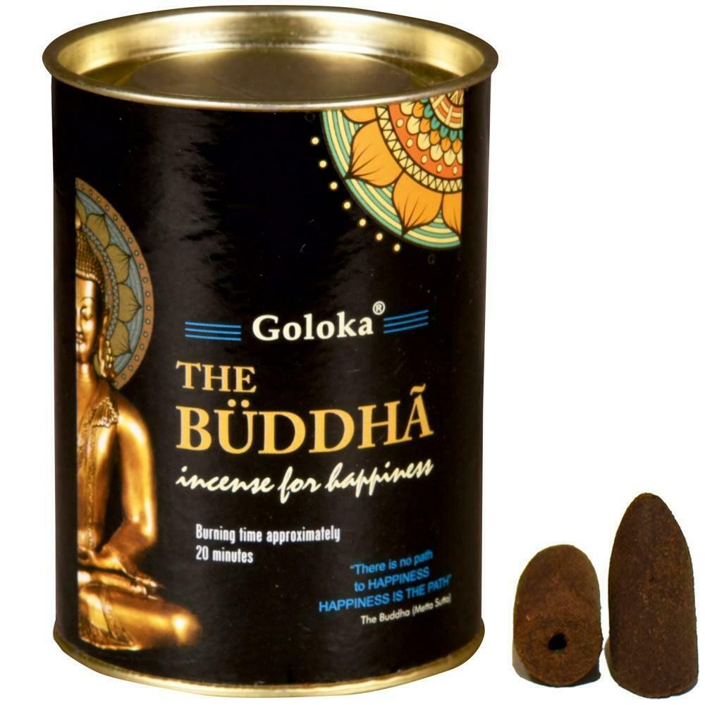The Buddha 24 Backflow Incense Cones Goloka