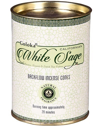 California White Sage 24 Backflow Incense Cones Goloka