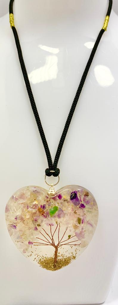 Fluorite Tree of Life Pendant Heart