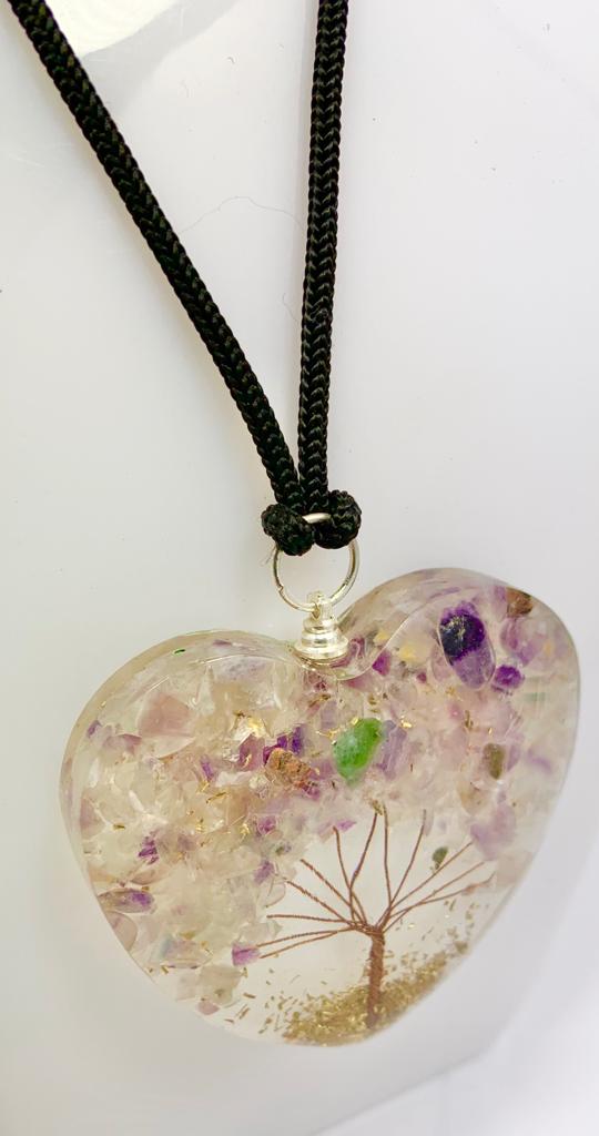 Fluorite Tree of Life Pendant Heart