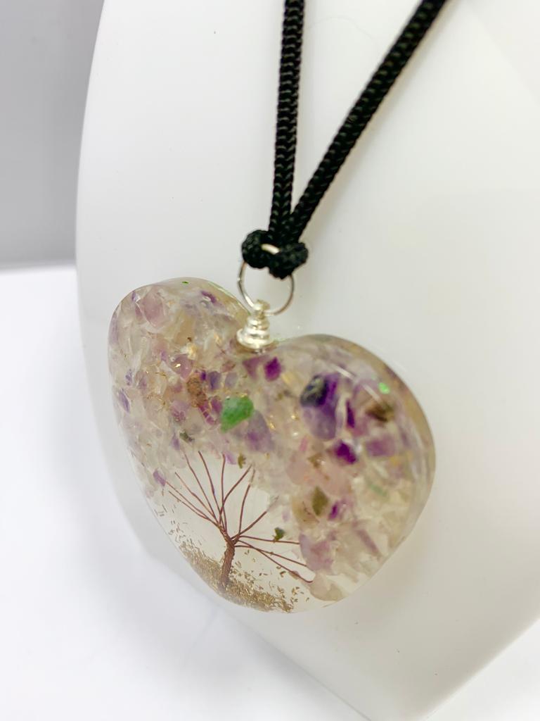 Fluorite Tree of Life Pendant Heart