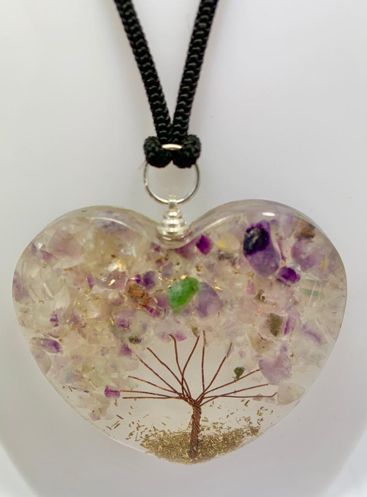 Fluorite Tree of Life Pendant Heart