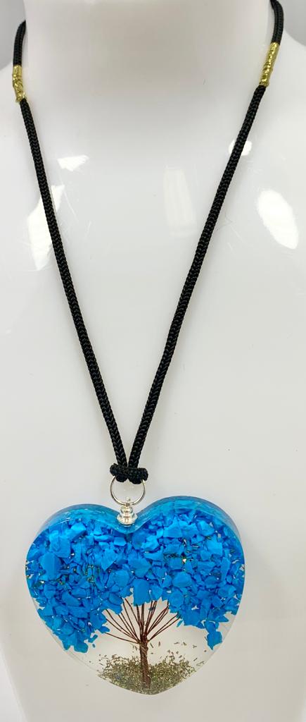 Blue Howlite Tree of Life Heart Pendant