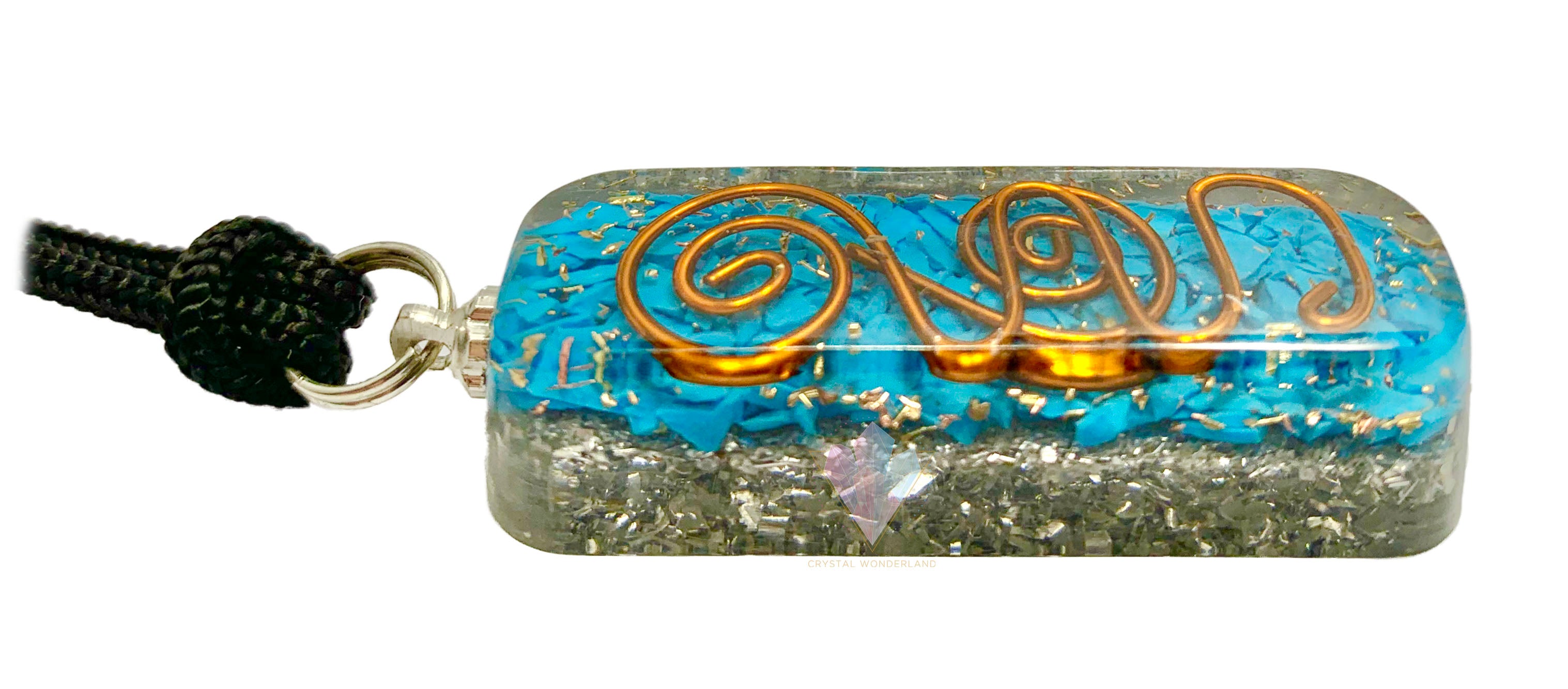 Blue Howlite Orgonite Necklace Pendant Adjustable Cord